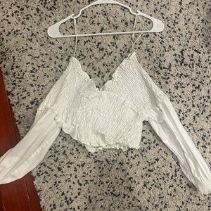 ZARA white off the shoulder ruffle top